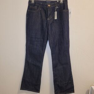 NWT Vintage Gitano Woven Gold Metallic Blue Jeans Womans Size 14 Design Pockets